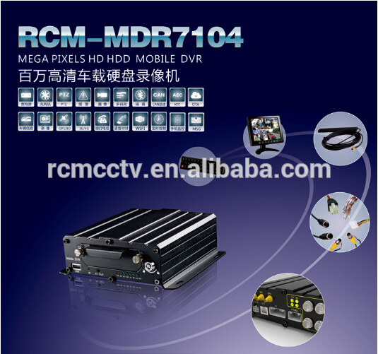 School bus solution mobile dvr with gps 3G 4G WIFI 4CH camera video Monitor support RFID