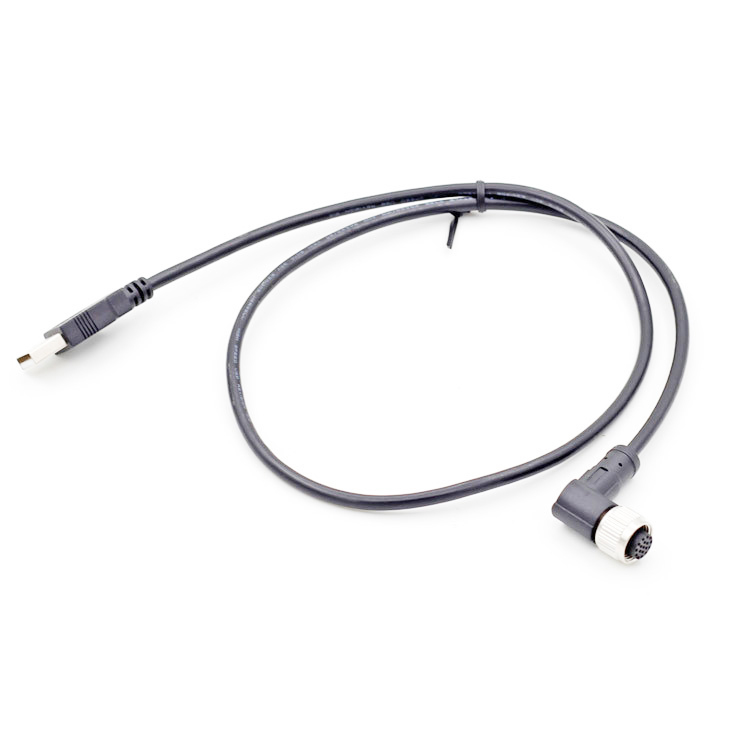 2 Meter Black PVC M8 M12 male female 4 5 Pin to USB Cables