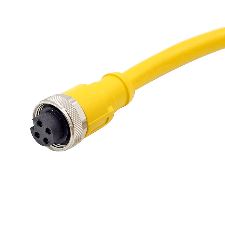 3/4/5 pin mini change of female molded cable with 7/8" straight customized cable length