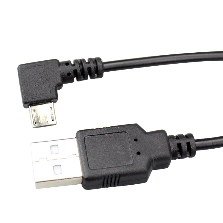 80 cm de ángulo recto 90 grados USB A macho a 90 grados de ángulo recto usb micro cable cable de carga de datos soporte personalizado