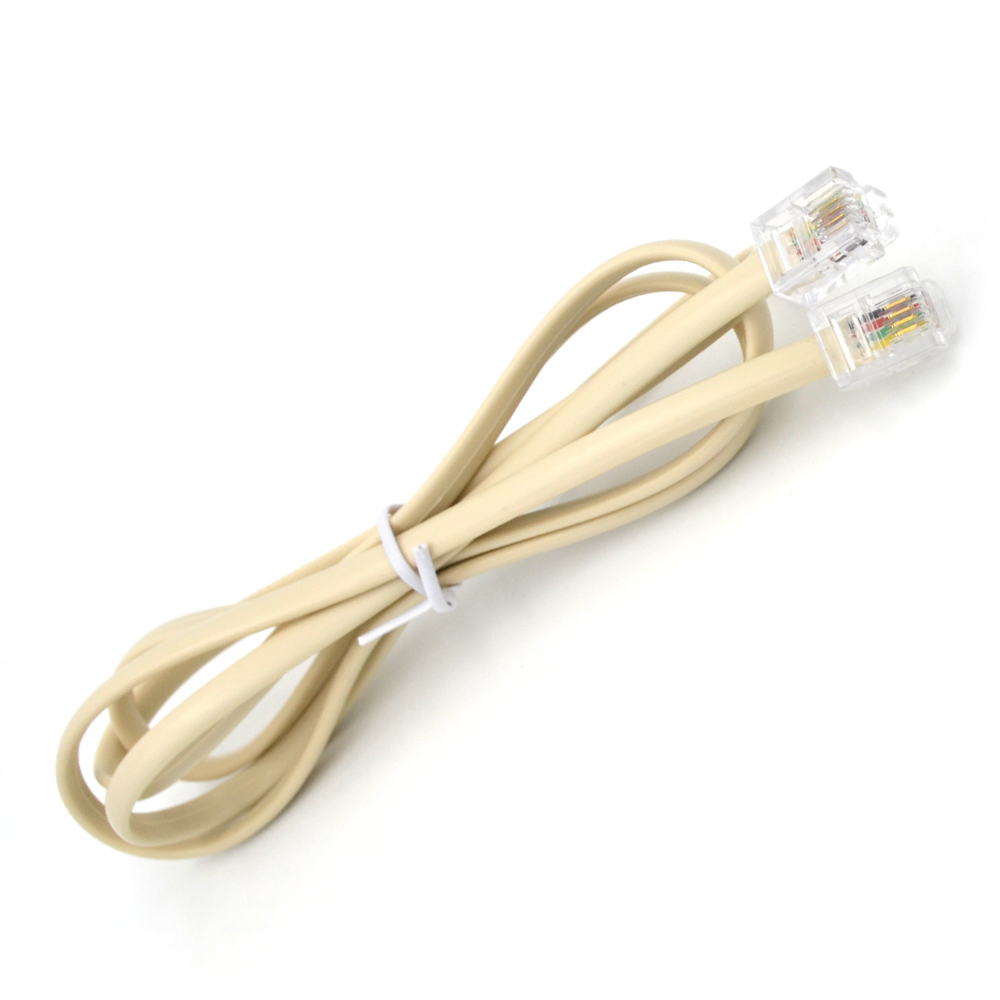 Cable de teléfono plano color beige 4 hilos 6 hilos 28 AWG cable de cobre 4p4c 6p4c rj9 rj11