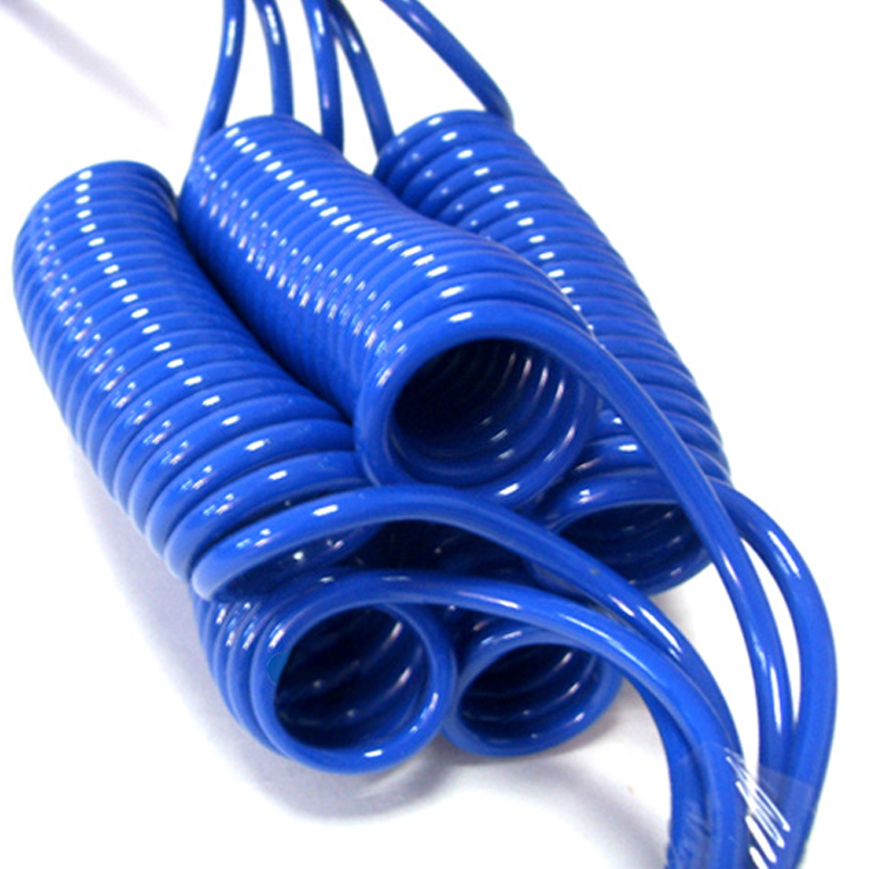 Blue 5 core 6 core 7 core pvc pur shield braid curly cord cable 2 Meters length