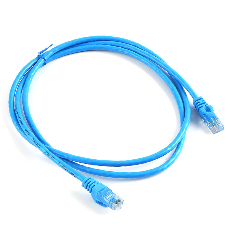 Cat6e RJ45 plug 4pair 8 core 24 AWG bare copper stranded patch cord cable blue color 2 M