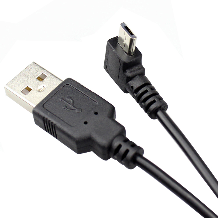 Custom 90 Degree Micro Usb 5 Pin Data Charging Cable 4 core Right Angle Micro Usb Cable