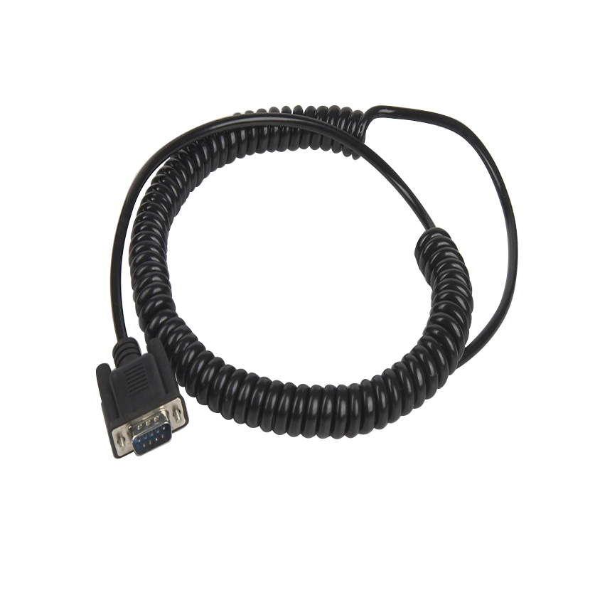DB9 Serial RS232 spiral Cables male 10 ft,D-Sub 9 pin coiled Cable Assemblies,high quality DB-9 conductor spring cable