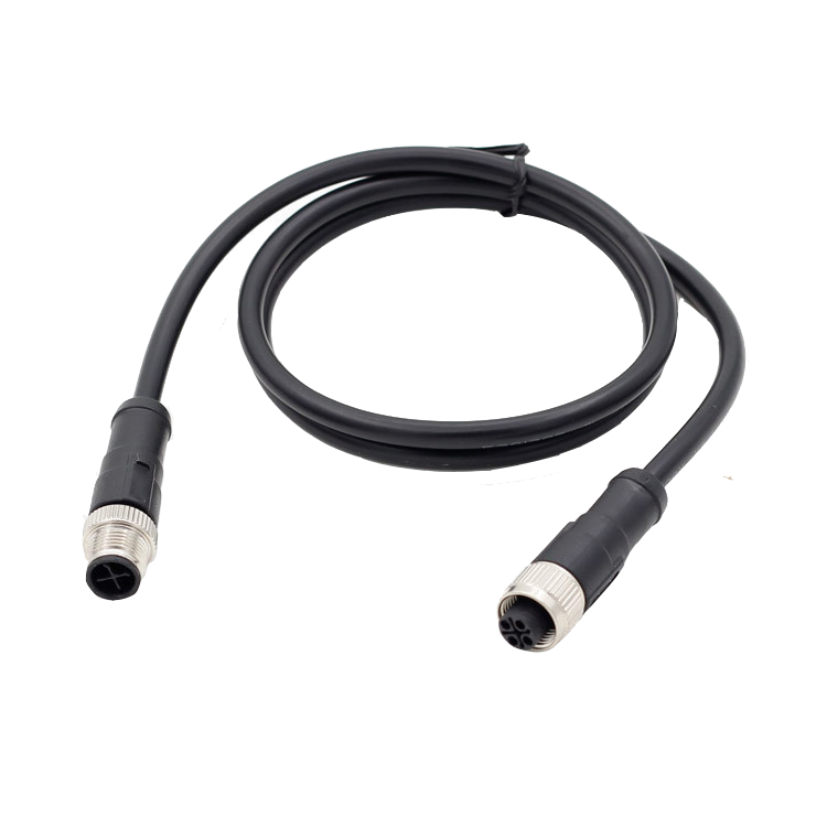 IP67 waterproof PUR overmold molde m12 connector 4p male s coding cable