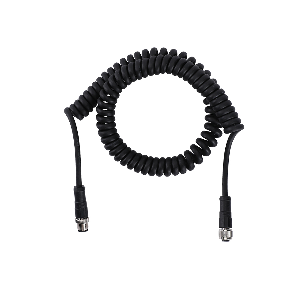 M12 3 4 5 6 8 12 17-stykowy spiralny kabel męski na żeński