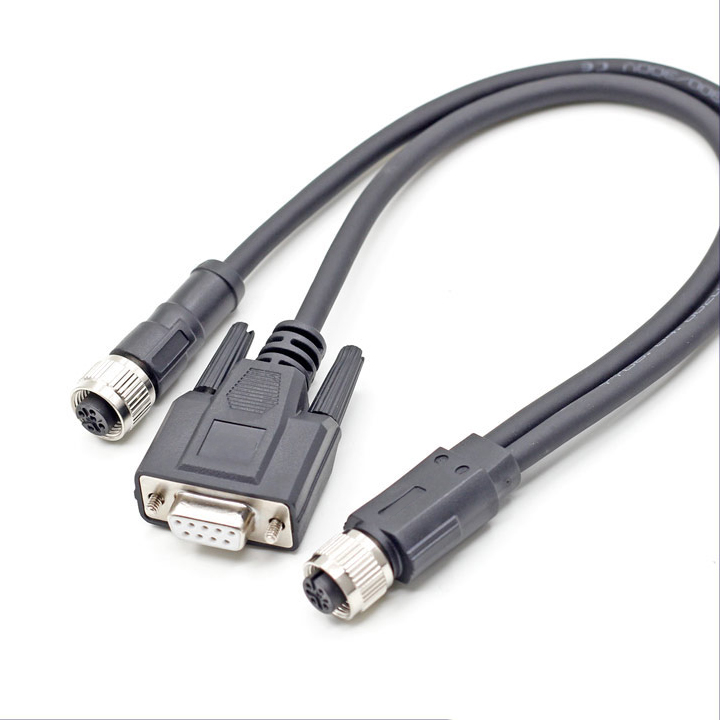Connecteur de type y M12 à 4 broches et 5 broches vers DB9 DB15 Connecteur DB25 Longueur du câble selon les demandes du client