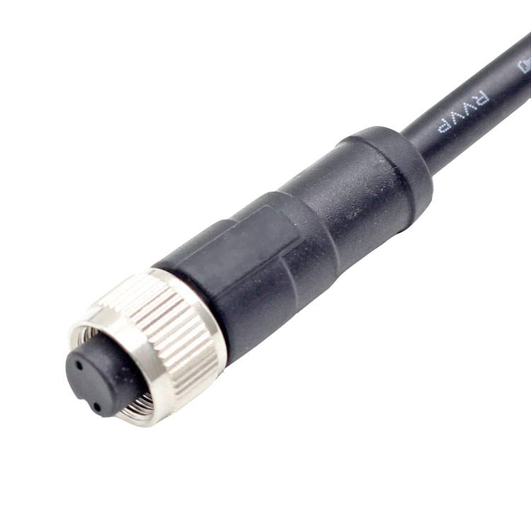 M12 A code 2 pin 3 pin  female connector pvc pur cable 2 Meters length