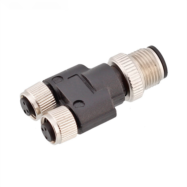 M12 Male 3 4 5 pin to M8 two female 3 4 5 pin splitter connector