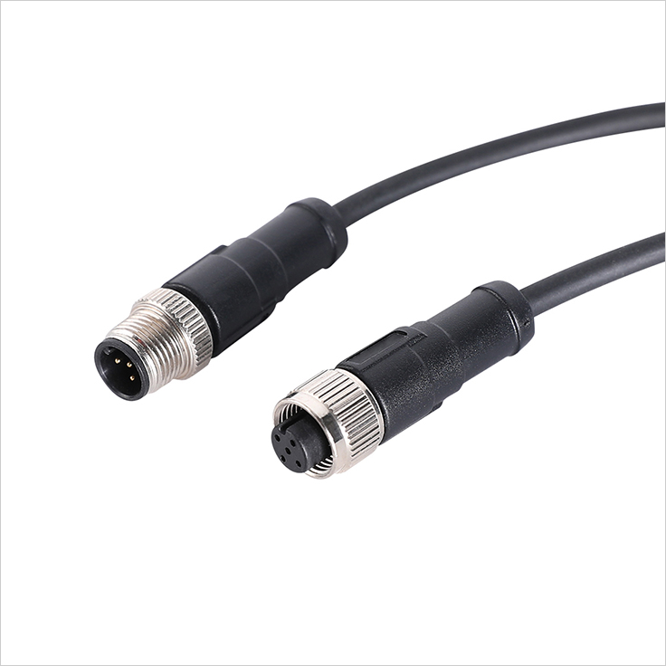 M12 a coded 5 core male to female cable