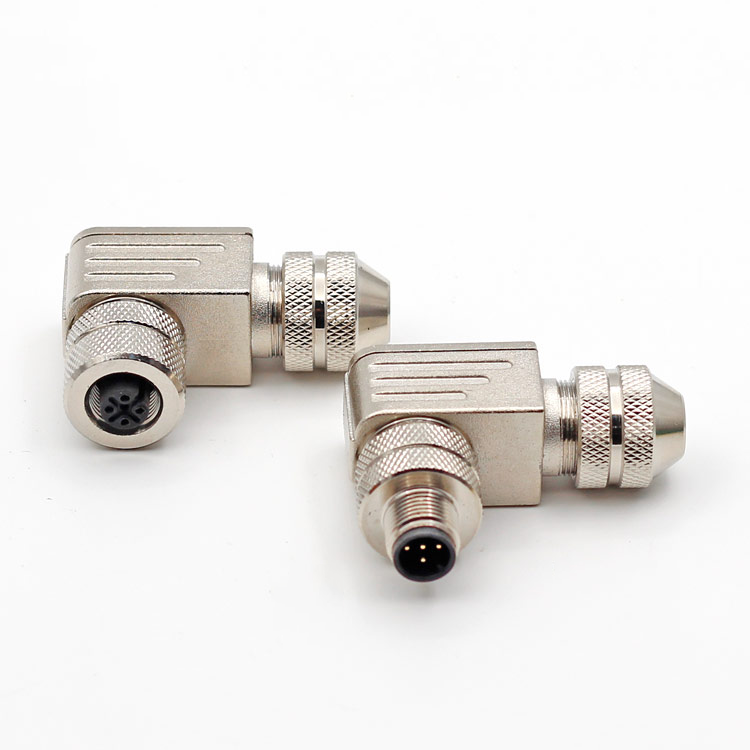 M12 right angle male female 3 4 5 8 12 pin shield plug metal m12 pg9 connector