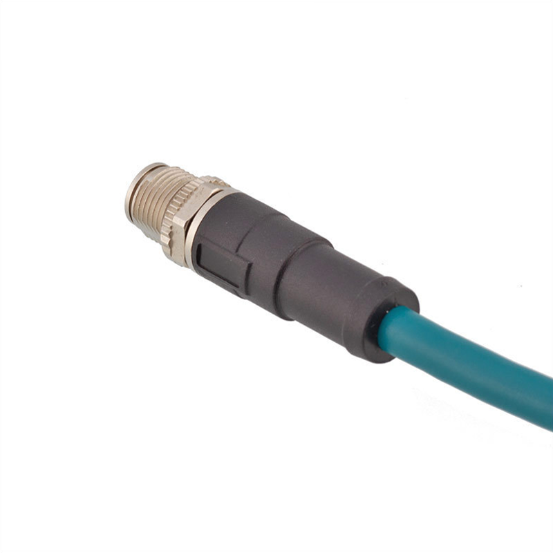 M12 x-coding male straight cable