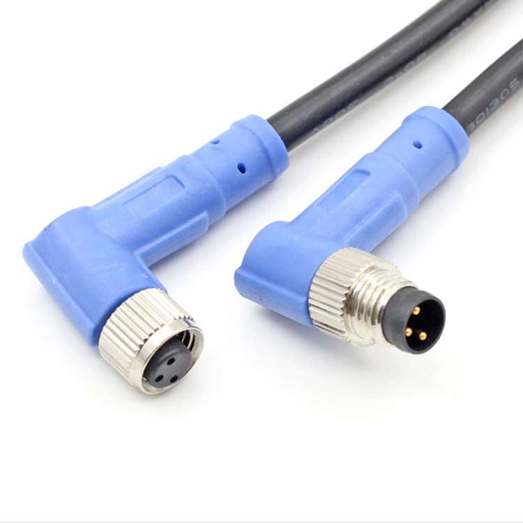 M8 3 4 5 6 8 pin connector A code male female straight right angle pvc pur jacket cable