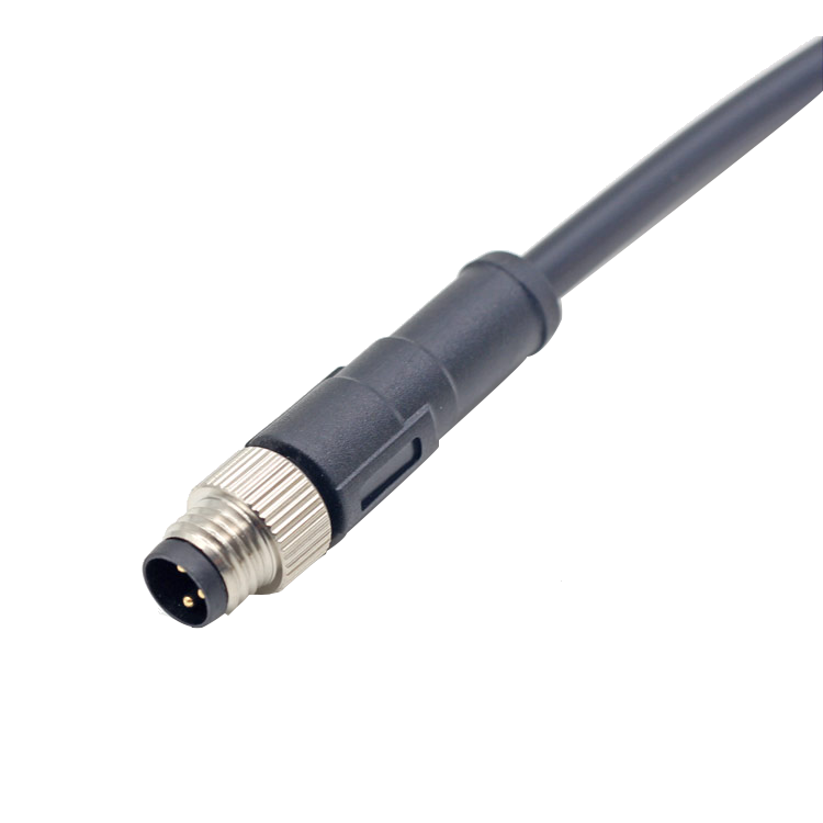 M8 3-poliger 4-poliger Stecker, gerades Ende PVC-Kabel A B D-Code verfügbar