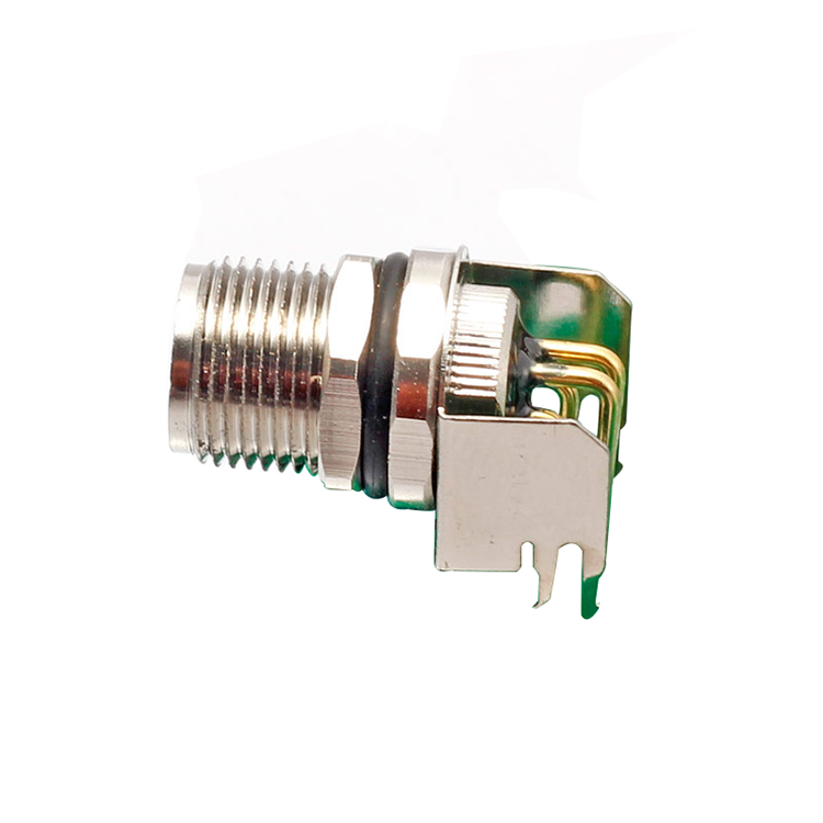 M8  Right Angle 3 4 5 6 8 pin male male PCB Panel Mount connector