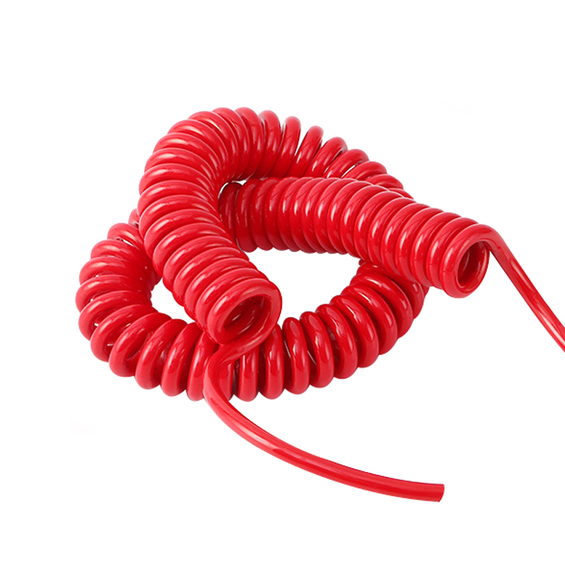 Red retractable 8 core pp core pu outer jacket shield curly cable