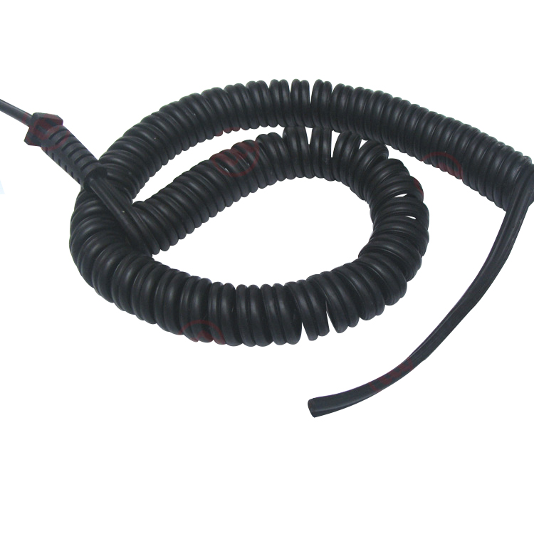 La fábrica de Shenzhen fabrica el cable espiral del gemelo de la PU de la base 2 del cobre desnudo flexible