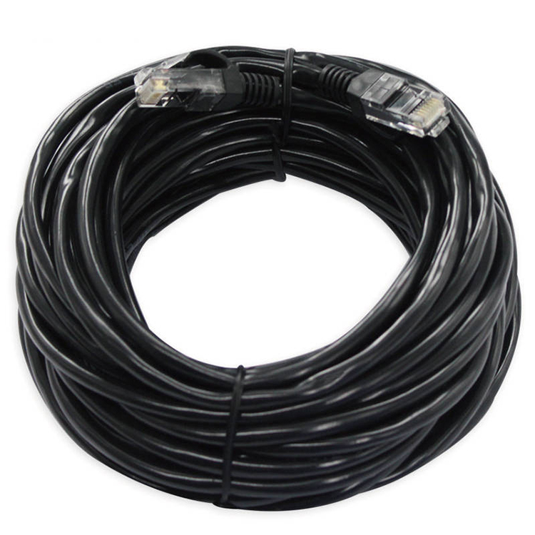 Stranded 24 AWG 26 AWG 28 AWG Black Cat 5 RJ45 cable 20 Meters cable length