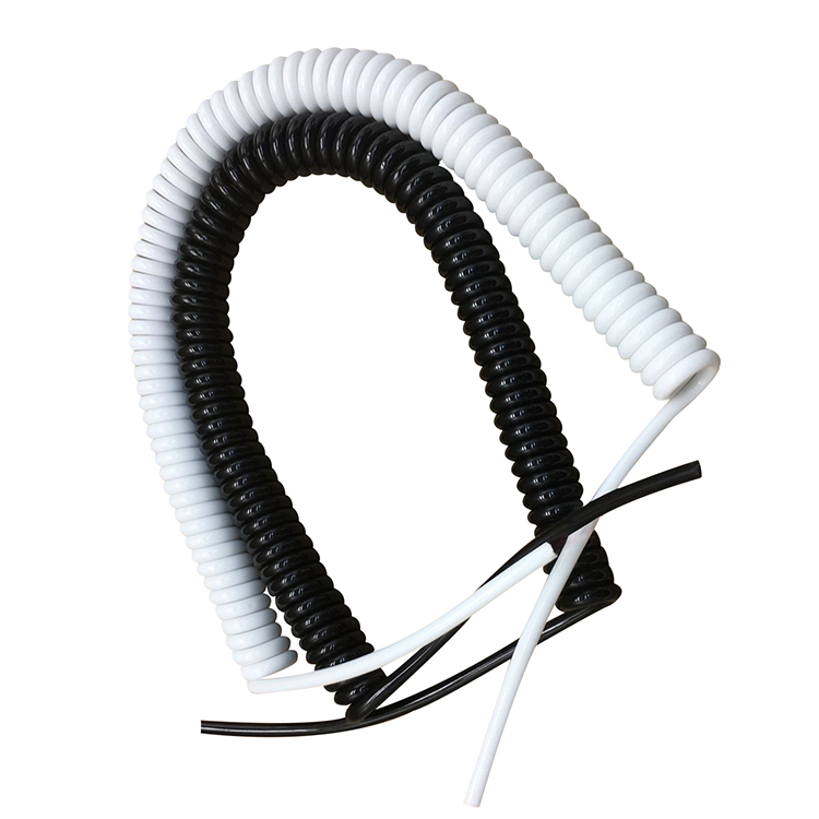 White,beige and black 8 9 core coiled cable