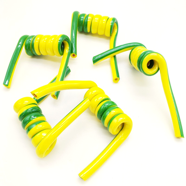 Gelbe und grüne Streifen 10 11-adriges TPU-Spiralkabel