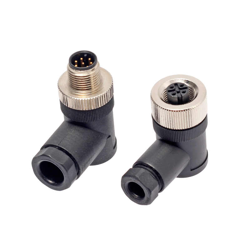 m12 a b d code 3 4 5 6 8 pole male female joint thread electrical elbow connector ip67