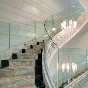 10mm clear curved tempered glass balustrade, 10mm safety bent glass railing manufacturer