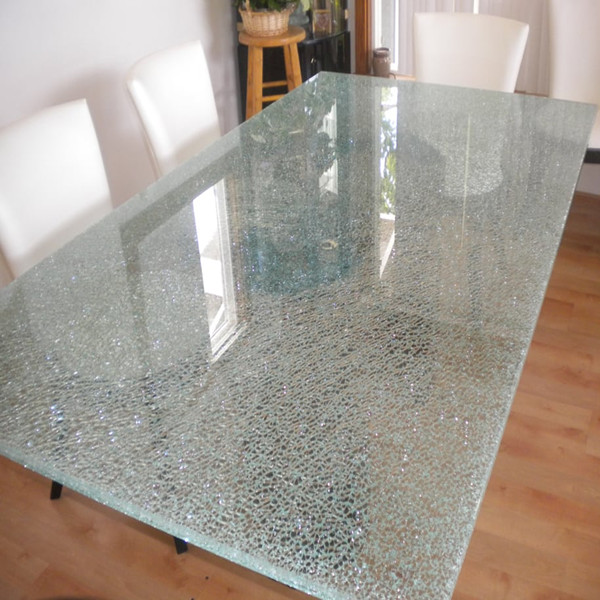 China high quality 15mm 19mm Ice cracked decorative glass countertops manufacturer