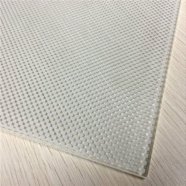 China white silkscreen glass manufacturer, white color screen printing glass price,dot pattern ceramic frit glass supplier