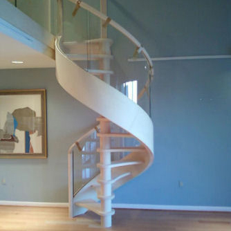 Extremely small radius R680 6+6mm curved tempered laminated glass spiral staircase railing