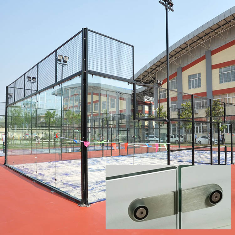Factory wholesale padel tennis court prices, indoor & outdoor CE standard padel courts, full set complete 10mm 12mm clear tempered glass padel court; hot sale portable panoramic padel court in China