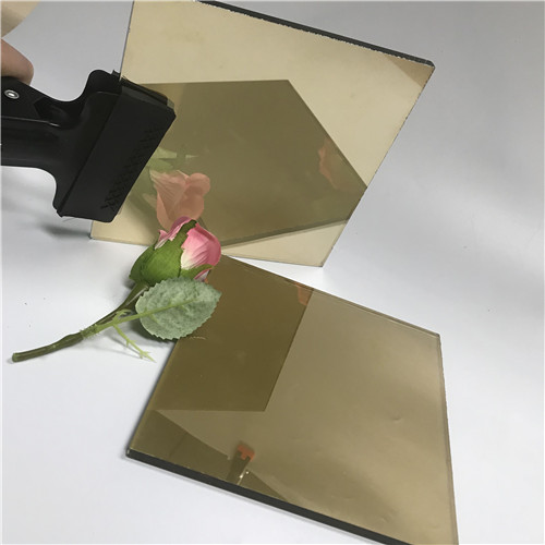 Importação de vidro flutuante reflexivo de cor dourada decorativa de 4 mm de vidro do fornecedor da China