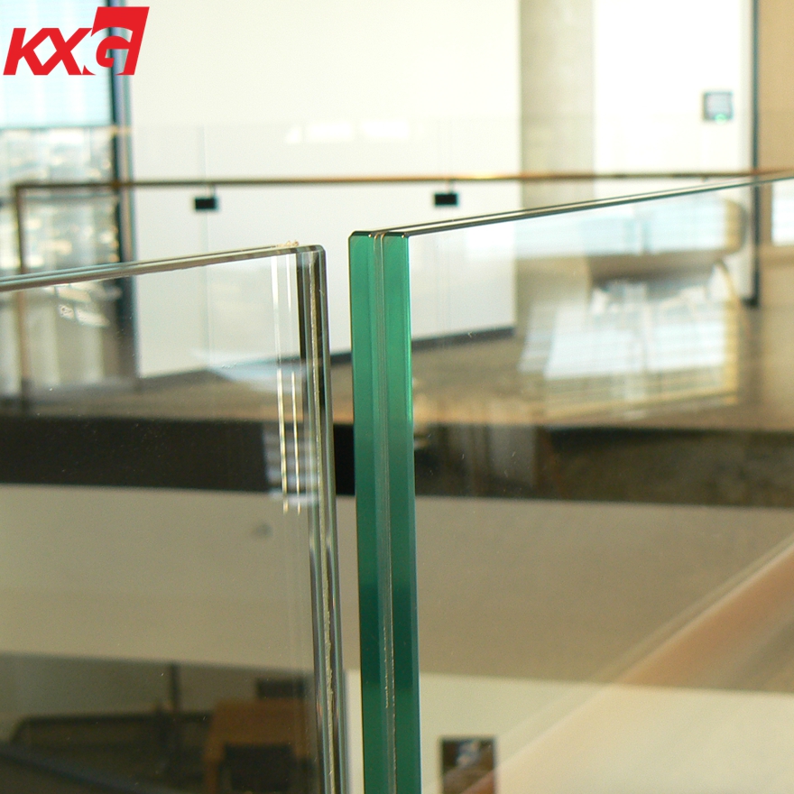 17.52mm clear tempered laminated glass for balustrade, 884 safety balustrade toughened laminated building glass factory in China
