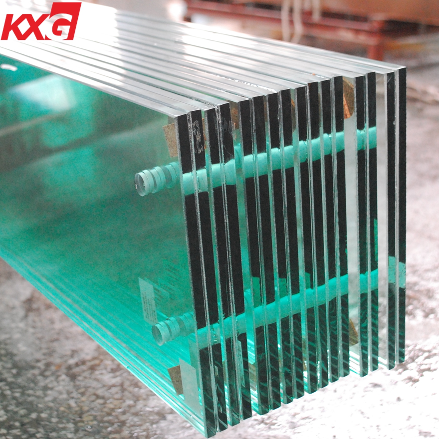 21.52mm SGP safety tempered laminated glass factory, 10mm+1.52SGP+10mm clear toughened laminated glass price
