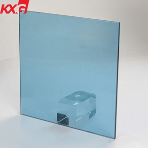 Decorative glass 5mm ford blue tinted reflective coated glass factory