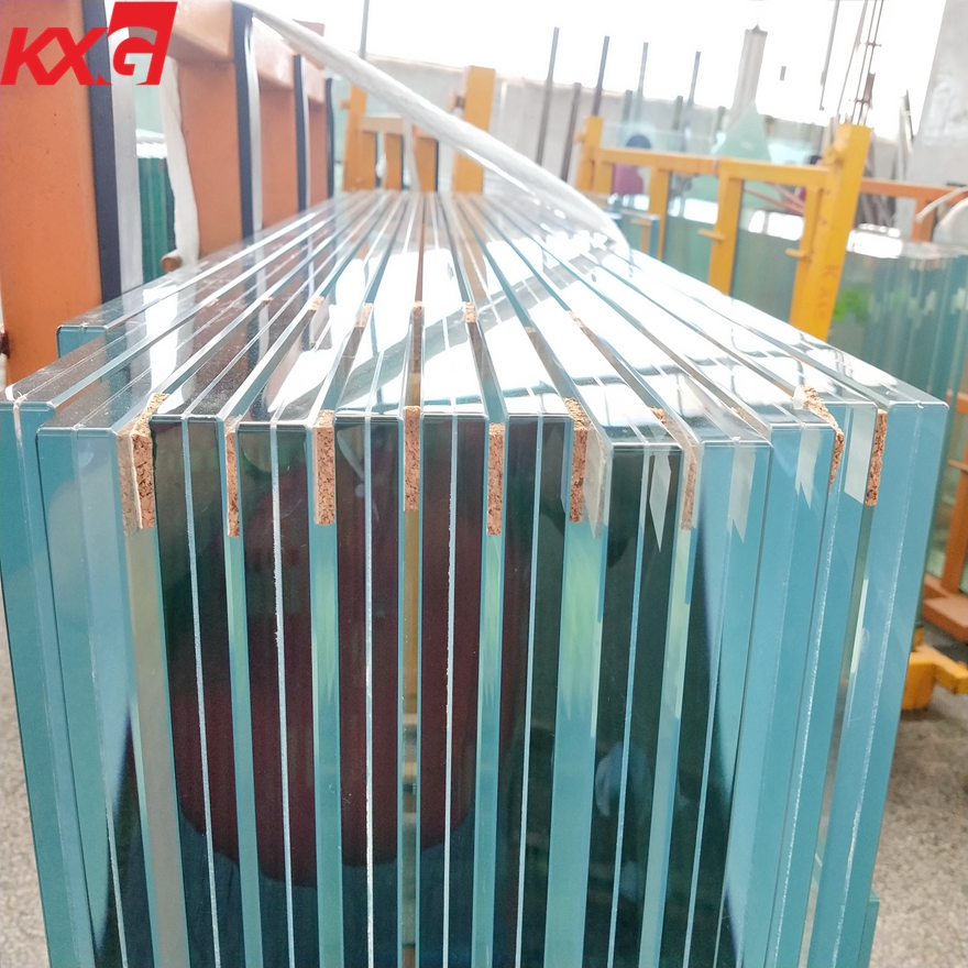 KXG glass factory price 11.52 17.52 21.52 ultra clear SGP laminated glass,super clear safety glass with SGP interlayer