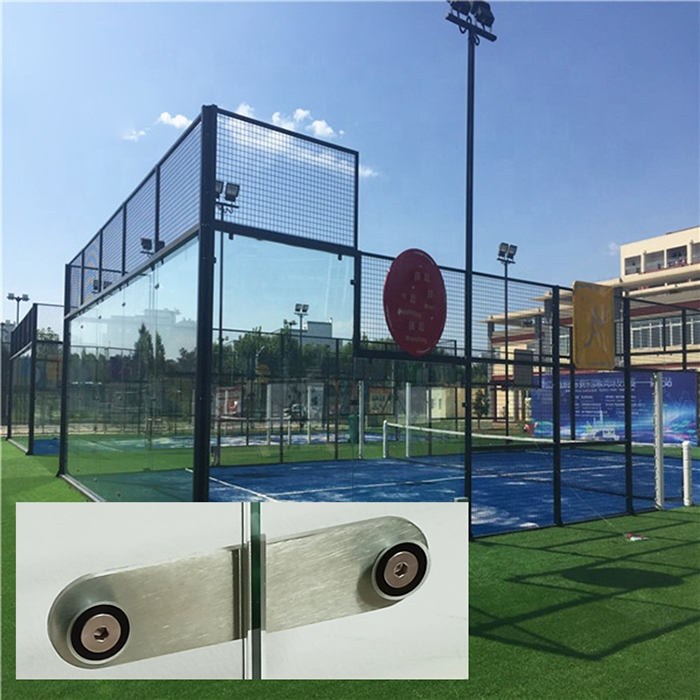 10mm 12mm tempered glass padel court, 13.52mm laminated glass padel court, stainless steel connecting parts for padel tennis court