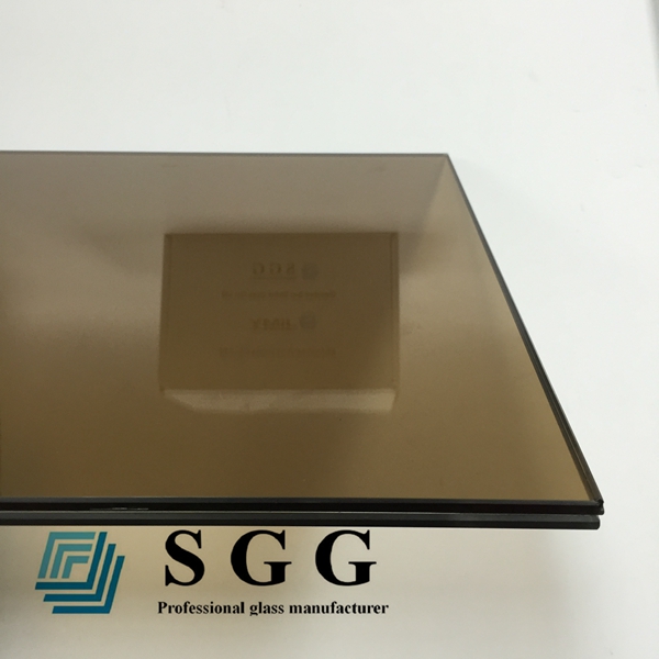 13.14mm Bronze toughened laminated glass,662 bronze toughened laminated glass,6mm+1.14mm PVB+6mm bronze VSG ESG glass