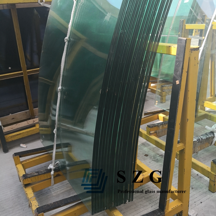 25.52mm curved toughened laminated glass,12124 bent laminated glass,12mm tempered +1.52mm pvb+12mm tempered laminated glass