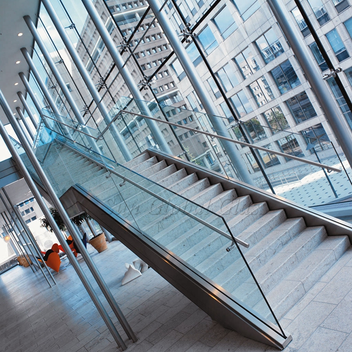25.52mm laminated glass railing, 12124 laminated glass balustrade,1 inch laminated glass parapet