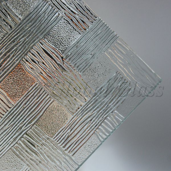 4mm Woven clear patterned glass manufacturer in China, 4mm Woven clear glass sheet, 4mm Woven clear figured glass best price
