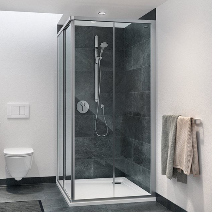 Gabinete de baño de vidrio templado transparente de 6 mm, puerta de ducha de cristal endurecido en seguridad, resistencia de escucha gabinete de ducha de cristal templado