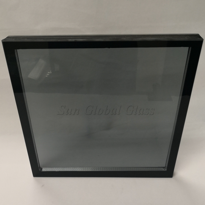 8mm+12A.S.+8mm Euro gray insulated glass window,28mm window glass price,frameless glass window factory