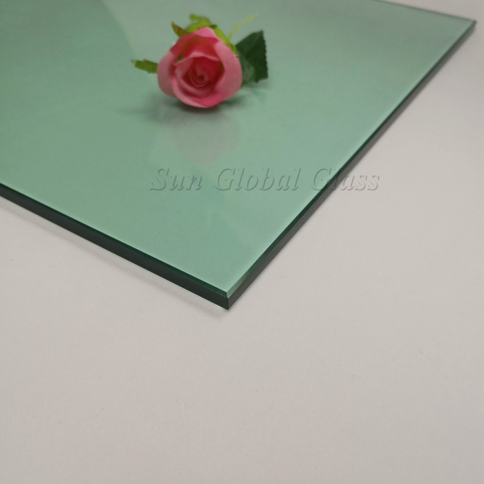 Vidrio HS de 8mm de color verde claro, vidrio reforzado con calor verde de 8mm F, vidrio flotado templado de 8mm verde