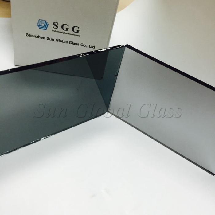 8mm vaaleanharmaa heijastava lasi, Solar Control 8mm Euro harmaa heijastava lasi, 8mm Euro harmaa heijastava float Glass