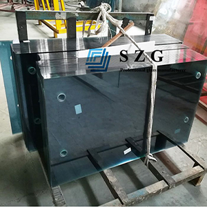 Nhà máy cung cấp kính cường lực tùy chỉnh nhà máy, kính cường lực phản quang màu xanh 6 mm, kính cường lực tráng màu phản quang tại Trung Quốc.