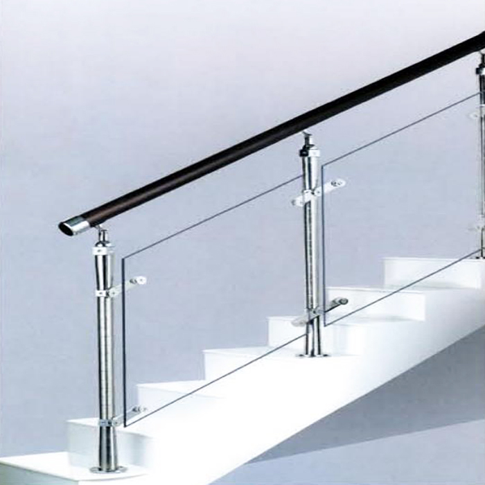 Barandilla de cristal Sistema de postes de acero inoxidable, vidrio templado y laminado con balaustrada de poste, barandilla de barandilla de columna de columna de acero inoxidable de vidrio