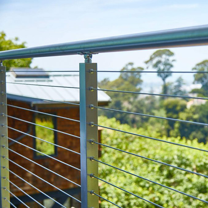 stainless steel cable railing systems, ss 304 316 tension wire handrail, metal horizontal cable rope balustrade