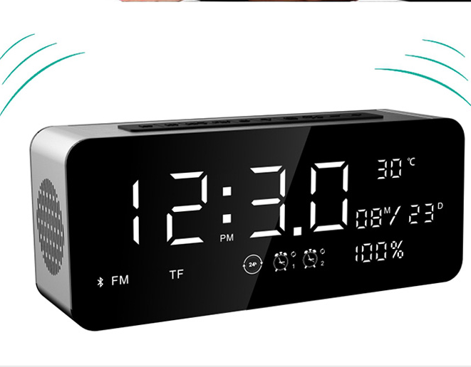 Bluetooth de alta qualidade com o alto-falante do despertador ， calendário ， Temperatura NSP-0081