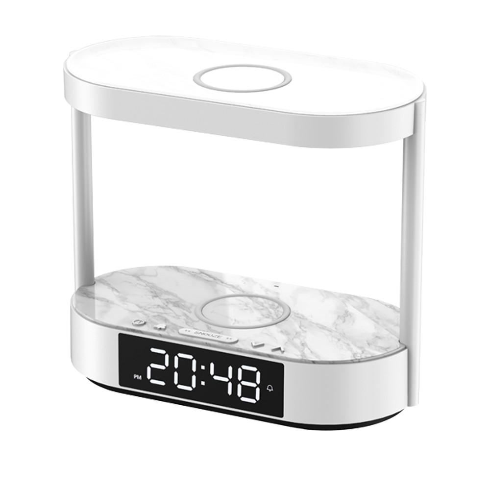 Lámpara de cama inteligente con cargador inalámbrico y reloj EG0172